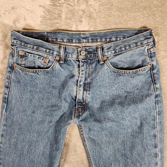 Levi's 505 Jeans Men's 36X32 Blue Straight Regular Fit‎ - Picture 5 of 16